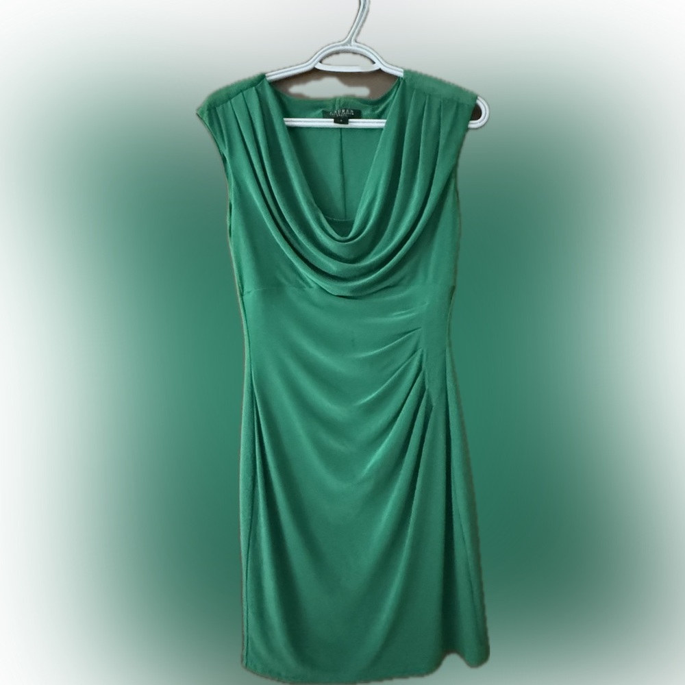 Ralph Lauren Green Draped Dress